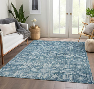 Piper Looms Chantille Global ACN1771 Denim Machine Washable Area Rug Lifestyle Image Feature