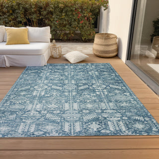 Piper Looms Chantille Global ACN1771 Denim Machine Washable Area Rug Outdoor Lifestyle Image Feature