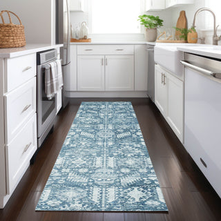 Piper Looms Chantille Global ACN1771 Denim Machine Washable Area Rug Runner Lifestyle Image Feature