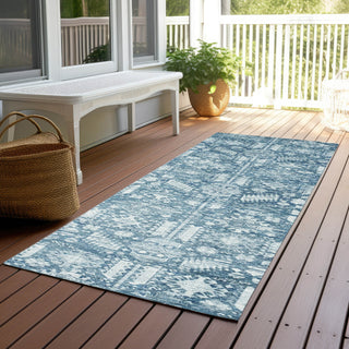 Piper Looms Chantille Global ACN1771 Denim Machine Washable Area Rug Runner Outdoor Lifestyle Image Feature