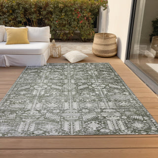 Piper Looms Chantille Global ACN1771 Pewter Machine Washable Area Rug Outdoor Lifestyle Image Feature