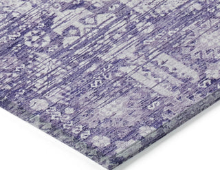 Piper Looms Chantille Global ACN1771 Purple Machine Washable Area Rug Corner Image