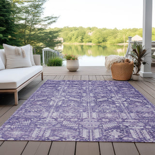 Piper Looms Chantille Global ACN1771 Purple Machine Washable Area Rug Outdoor Lifestyle Image Feature