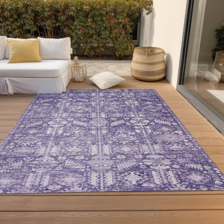 Piper Looms Chantille Global ACN1771 Purple Machine Washable Area Rug Outdoor Lifestyle Image Feature