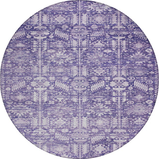 Piper Looms Chantille Global ACN1771 Purple Machine Washable Area Rug Round Main Image
