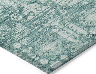 Piper Looms Chantille Global ACN1771 Teal Machine Washable Area Rug Corner Image
