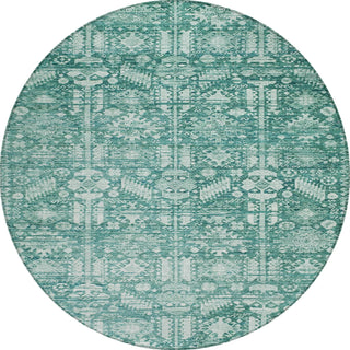 Piper Looms Chantille Global ACN1771 Teal Machine Washable Area Rug Round Main Image