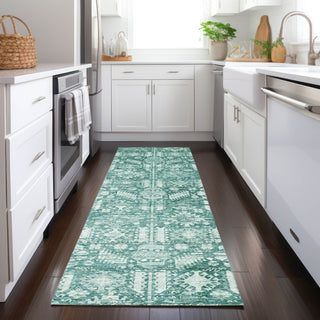 Piper Looms Chantille Global ACN1771 Teal Machine Washable Area Rug Runner Lifestyle Image Feature