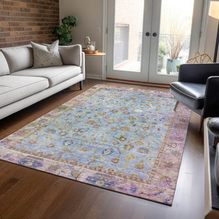 Piper Looms Chantille Global ACN1772 Seafoam Machine Washable Area Rug Lifestyle Image Feature