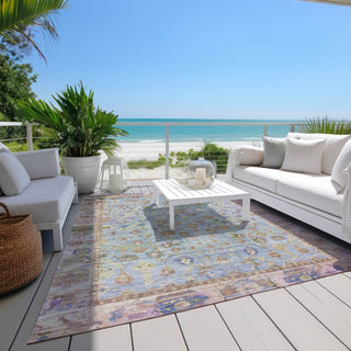 Piper Looms Chantille Global ACN1772 Seafoam Machine Washable Area Rug Outdoor Lifestyle Image Feature