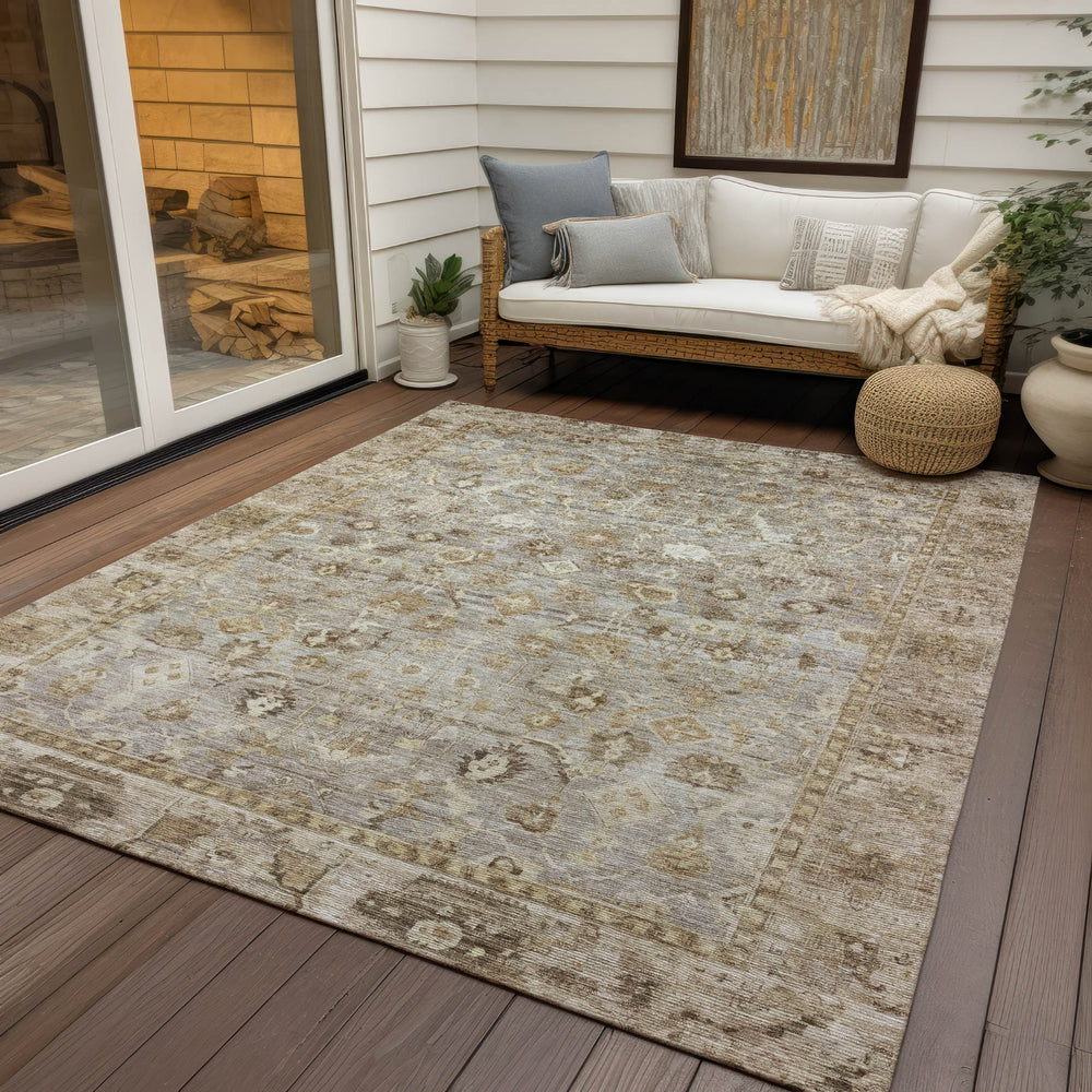 Piper Looms Chantille Global ACN1772 Taupe Machine Washable Area Rug Outdoor Lifestyle Image Feature