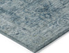 Piper Looms Chantille Border ACN1773 Blue Machine Washable Area Rug Corner Image