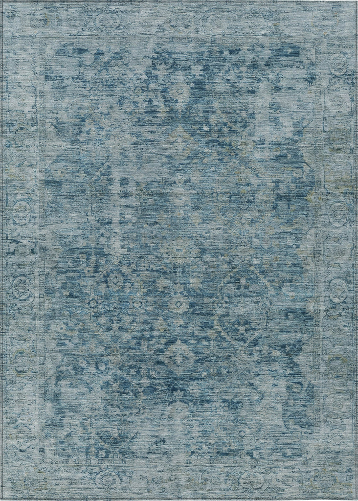 Piper Looms Chantille Border ACN1773 Blue Machine Washable Area Rug main image