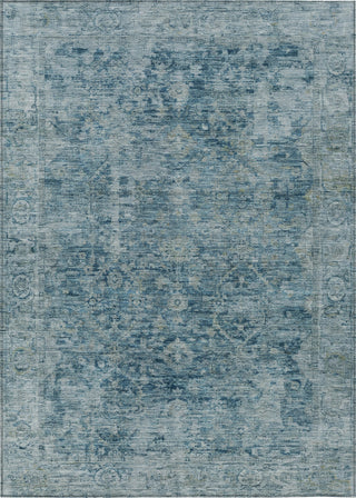 Piper Looms Chantille Border ACN1773 Blue Machine Washable Area Rug main image