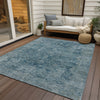 Piper Looms Chantille Border ACN1773 Blue Machine Washable Area Rug Outdoor Lifestyle Image Feature