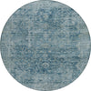 Piper Looms Chantille Border ACN1773 Blue Machine Washable Area Rug Round Main Image