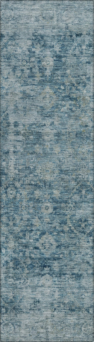 Piper Looms Chantille Border ACN1773 Blue Machine Washable Area Rug Runner Main Image