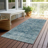 Piper Looms Chantille Border ACN1773 Blue Machine Washable Area Rug Runner Outdoor Lifestyle Image Feature