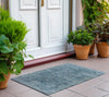 Piper Looms Chantille Border ACN1773 Blue Machine Washable Area Rug Scatter Outdoor Lifestyle Image Feature