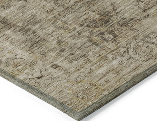 Piper Looms Chantille Border ACN1773 Brown Machine Washable Area Rug Corner Image