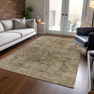 Piper Looms Chantille Border ACN1773 Brown Machine Washable Area Rug Lifestyle Image Feature
