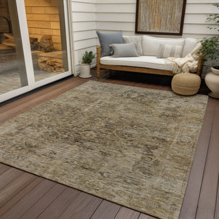 Piper Looms Chantille Border ACN1773 Brown Machine Washable Area Rug Outdoor Lifestyle Image Feature