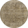 Piper Looms Chantille Border ACN1773 Brown Machine Washable Area Rug Round Main Image