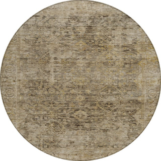 Piper Looms Chantille Border ACN1773 Brown Machine Washable Area Rug Round Main Image