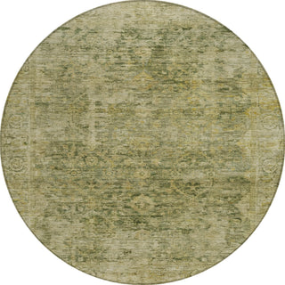 Piper Looms Chantille Border ACN1773 Green Machine Washable Area Rug Round Main Image