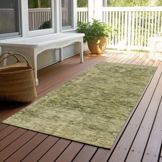Piper Looms Chantille Border ACN1773 Green Machine Washable Area Rug Runner Outdoor Lifestyle Image Feature