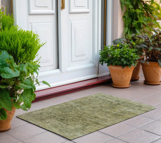 Piper Looms Chantille Border ACN1773 Green Machine Washable Area Rug Scatter Outdoor Lifestyle Image Feature