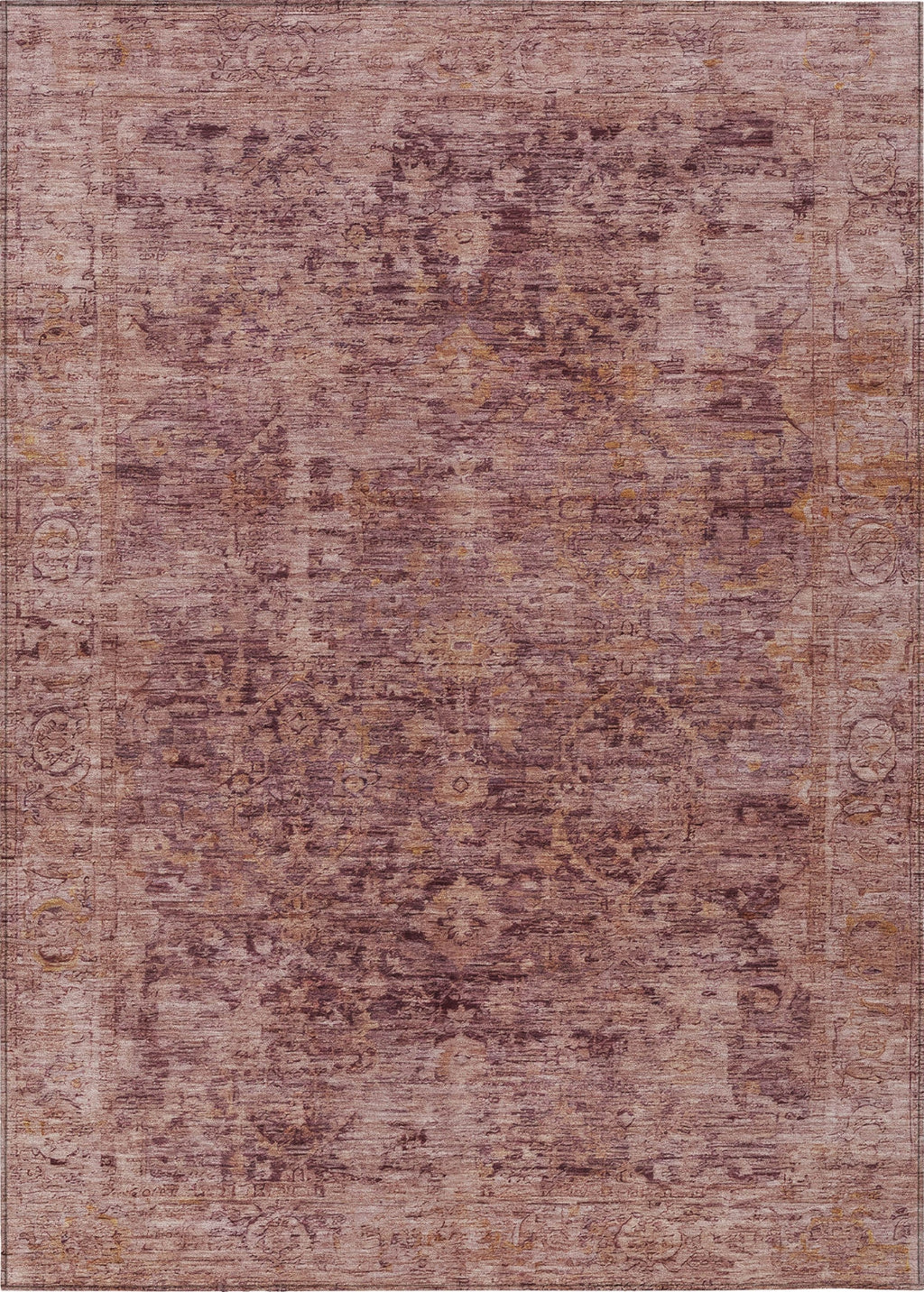 Piper Looms Chantille Border ACN1773 Merlot Machine Washable Area Rug ...