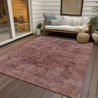 Piper Looms Chantille Border ACN1773 Merlot Machine Washable Area Rug Outdoor Lifestyle Image Feature