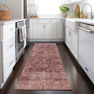 Piper Looms Chantille Border ACN1773 Merlot Machine Washable Area Rug Runner Lifestyle Image Feature