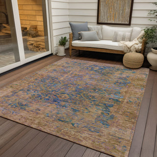 Piper Looms Chantille Border ACN1773 Navy Machine Washable Area Rug Outdoor Lifestyle Image Feature