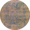 Piper Looms Chantille Border ACN1773 Navy Machine Washable Area Rug Round Main Image