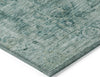 Piper Looms Chantille Border ACN1773 Teal Machine Washable Area Rug Corner Image