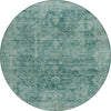 Piper Looms Chantille Border ACN1773 Teal Machine Washable Area Rug Round Main Image