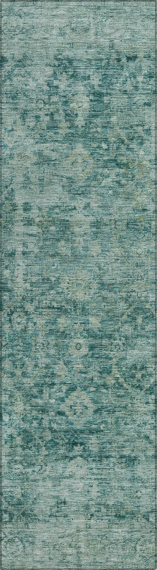 Piper Looms Chantille Border ACN1773 Teal Machine Washable Area Rug Runner Main Image