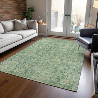 Piper Looms Chantille Modern ACN1774 Aloe Machine Washable Area Rug Lifestyle Image Feature
