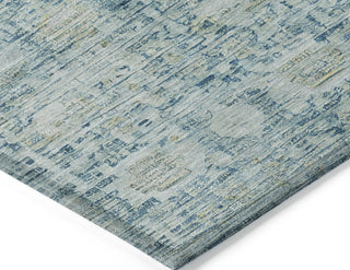 Piper Looms Chantille Modern ACN1774 Blue Machine Washable Area Rug Corner Image