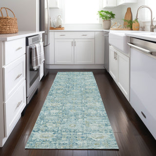 Piper Looms Chantille Modern ACN1774 Blue Machine Washable Area Rug Runner Lifestyle Image Feature