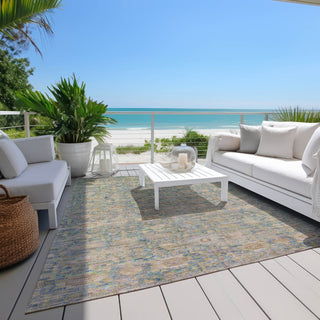 Piper Looms Chantille Modern ACN1774 Coral Machine Washable Area Rug Outdoor Lifestyle Image Feature