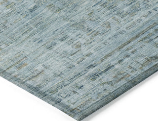 Piper Looms Chantille Border ACN1775 Sky Machine Washable Area Rug Corner Image