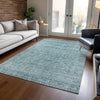 Piper Looms Chantille Border ACN1775 Sky Machine Washable Area Rug Lifestyle Image Feature
