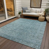 Piper Looms Chantille Border ACN1775 Sky Machine Washable Area Rug Outdoor Lifestyle Image Feature
