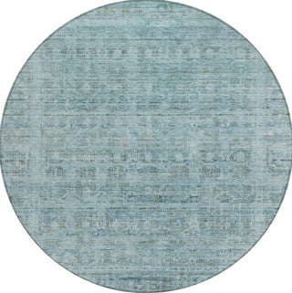 Piper Looms Chantille Border ACN1775 Sky Machine Washable Area Rug Round Main Image
