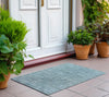Piper Looms Chantille Border ACN1775 Sky Machine Washable Area Rug Scatter Outdoor Lifestyle Image Feature