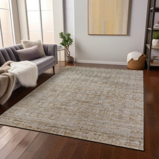 Piper Looms Chantille Border ACN1775 Taupe Machine Washable Area Rug Lifestyle Image Feature