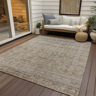 Piper Looms Chantille Border ACN1775 Taupe Machine Washable Area Rug Outdoor Lifestyle Image Feature
